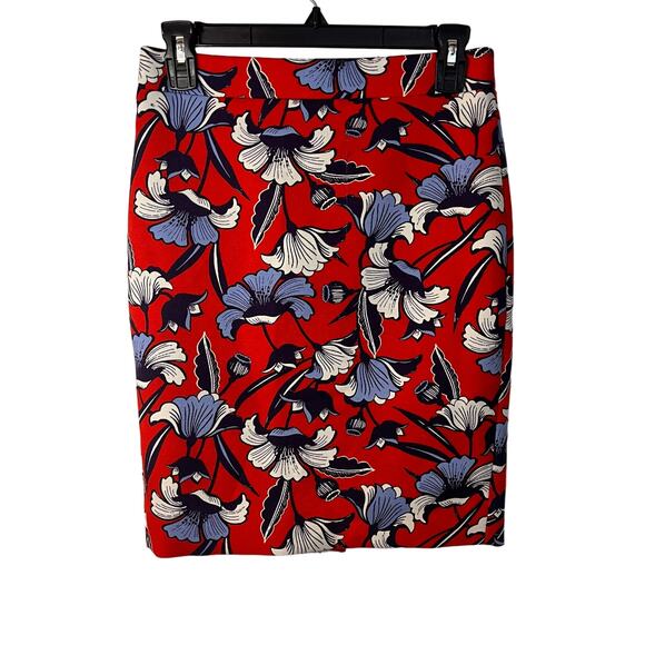 J. Crew Floral Print Pencil Skirt Size 00 - Picture 1 of 8